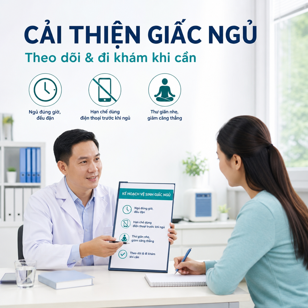 Cải thiện giấc ngủ an toàn, theo dõi và đi khám khi cần