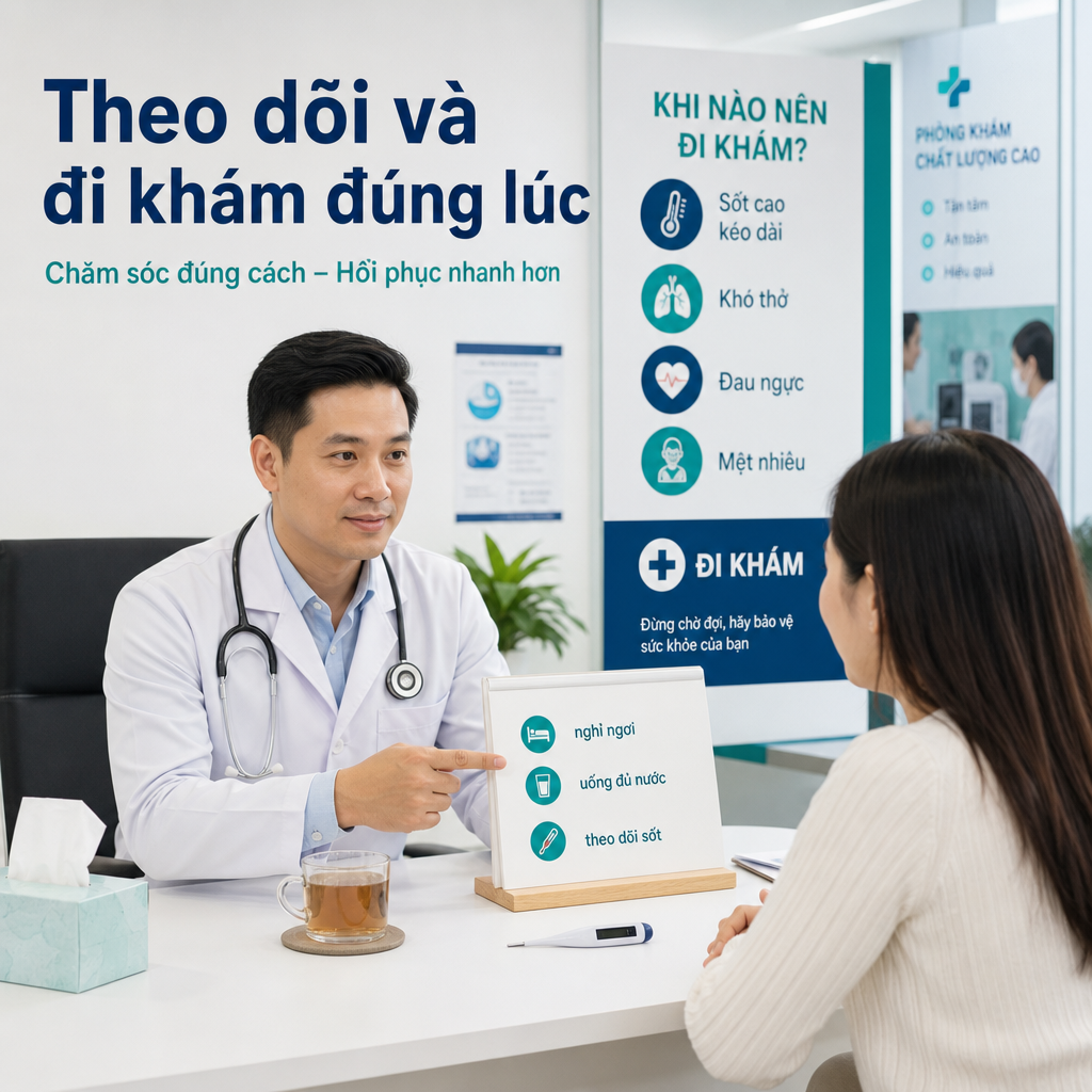 Bác sĩ tư vấn chăm sóc an toàn và thời điểm đi khám khi bị cảm cúm hoặc cảm lạnh