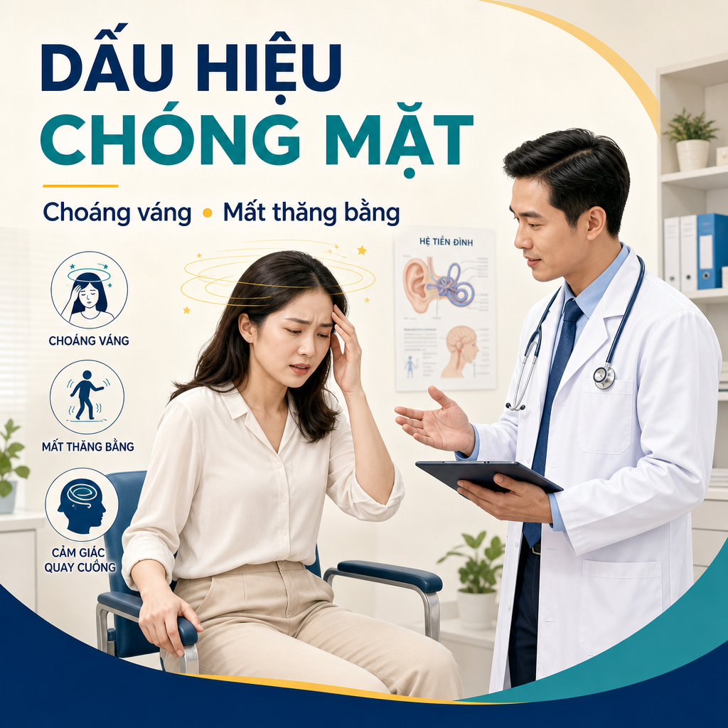 Dấu hiệu chóng mặt: choáng váng và mất thăng bằng