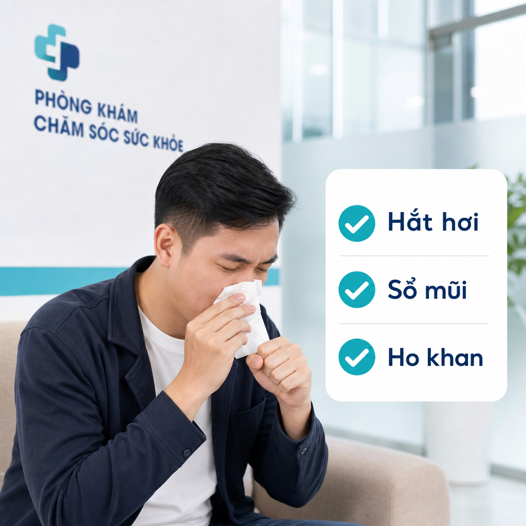 Dấu hiệu dị ứng thời tiết gây ho, sổ mũi như hắt hơi, sổ mũi và ho khan