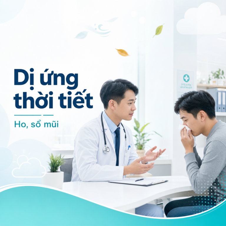 Bác sĩ tư vấn cho người bệnh dị ứng thời tiết gây ho và sổ mũi