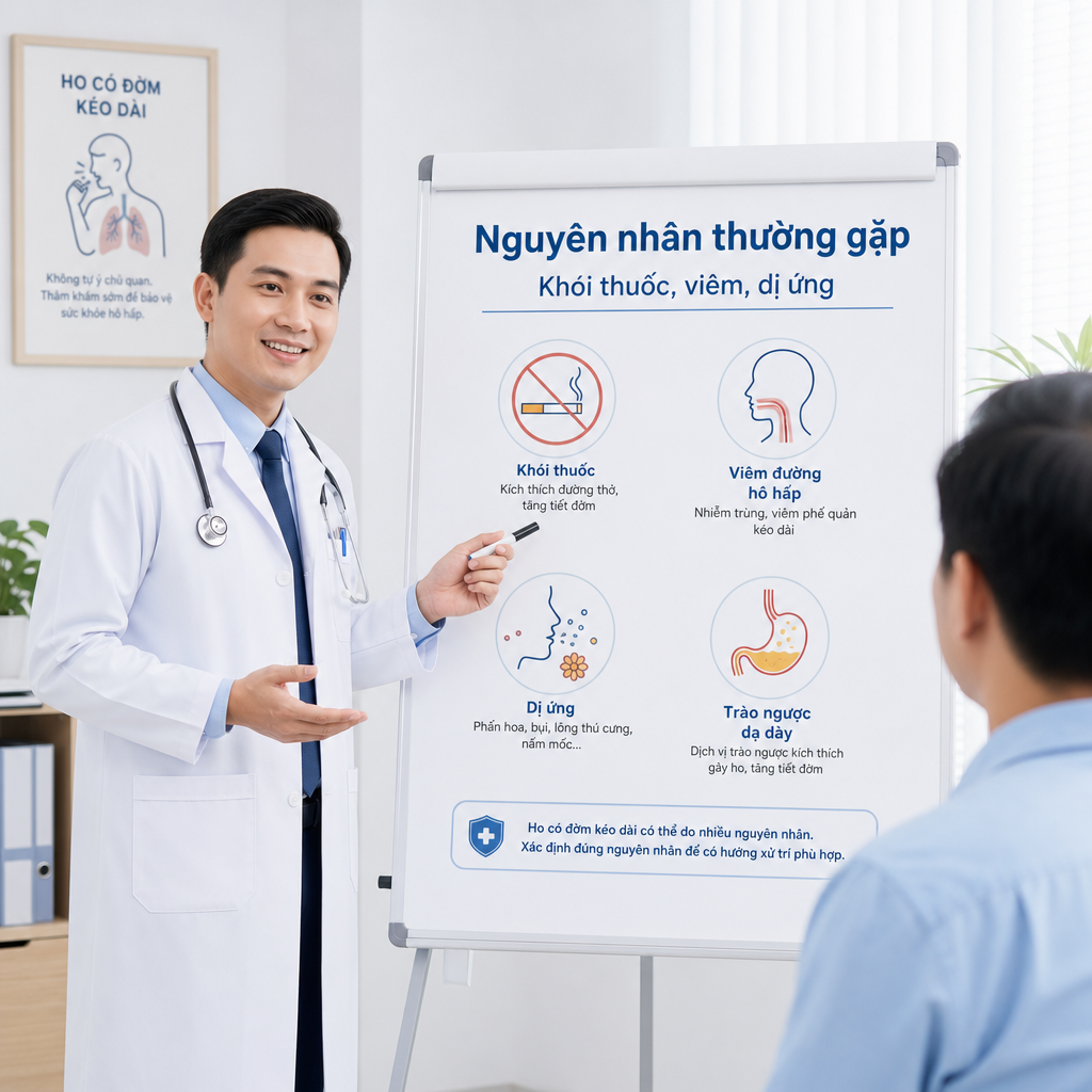 Nguyên nhân thường gặp gây ho có đờm kéo dài
