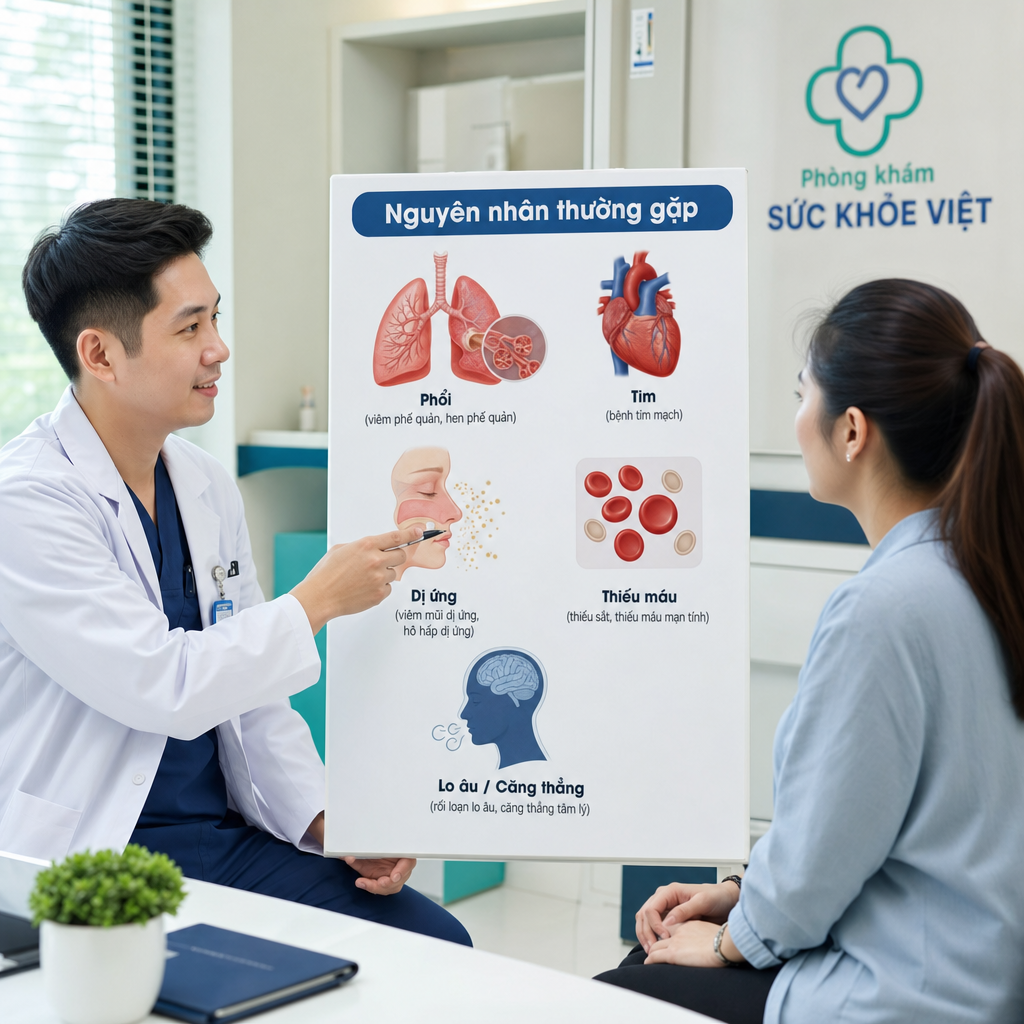 Nguyên nhân thường gặp gây khó thở nhẹ kéo dài