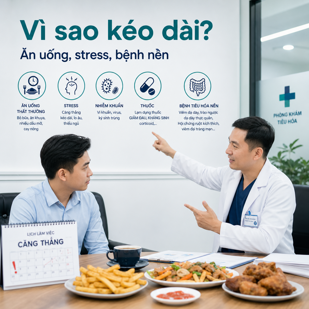 Nguyên nhân rối loạn tiêu hóa kéo dài