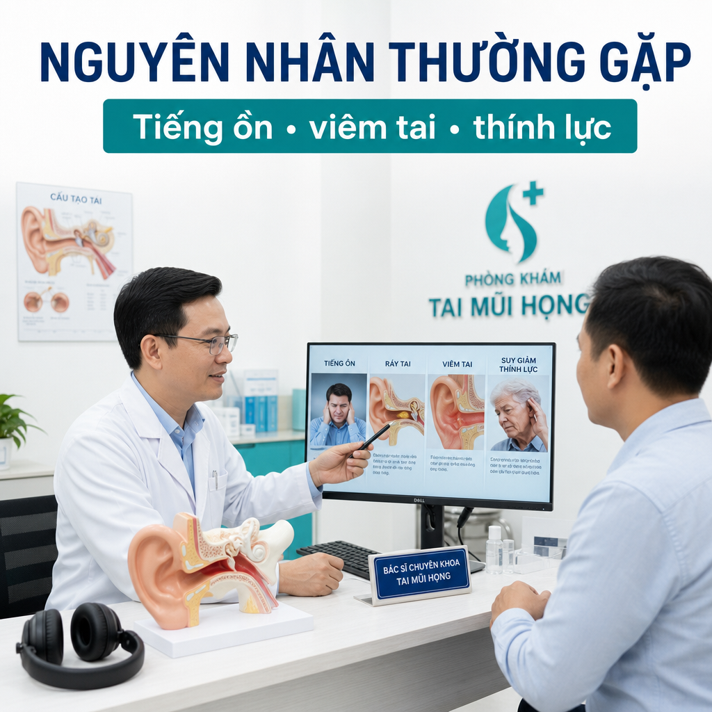Nguyên nhân ù tai thường gặp như tiếng ồn, viêm tai và suy giảm thính lực