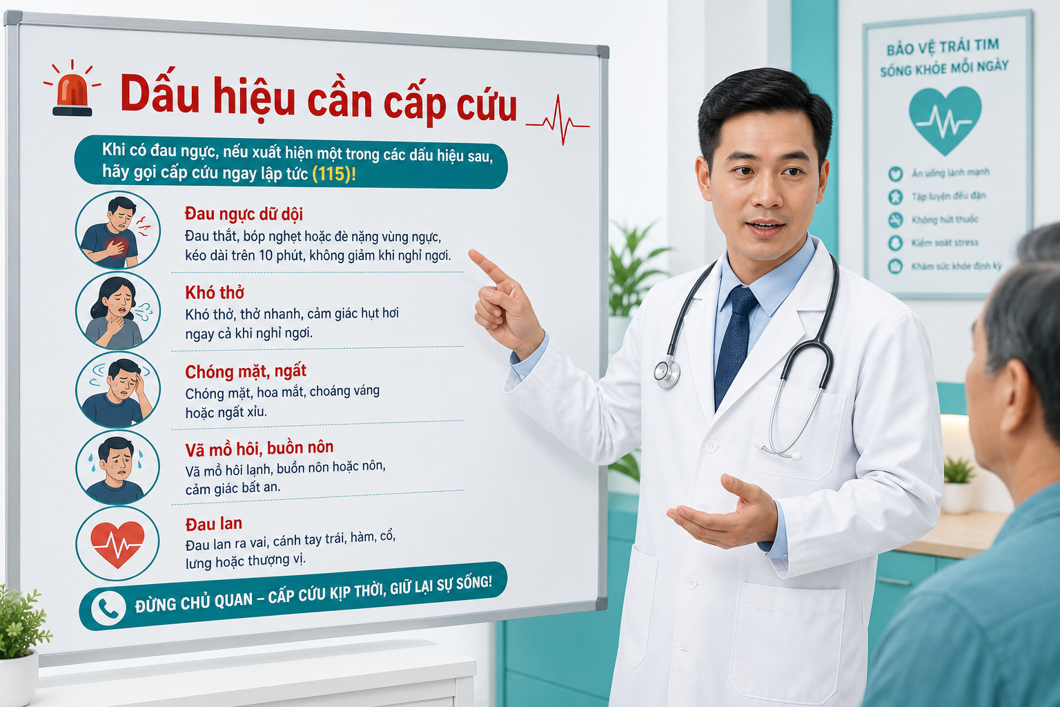 Bác sĩ tư vấn dấu hiệu đau ngực cần cấp cứu