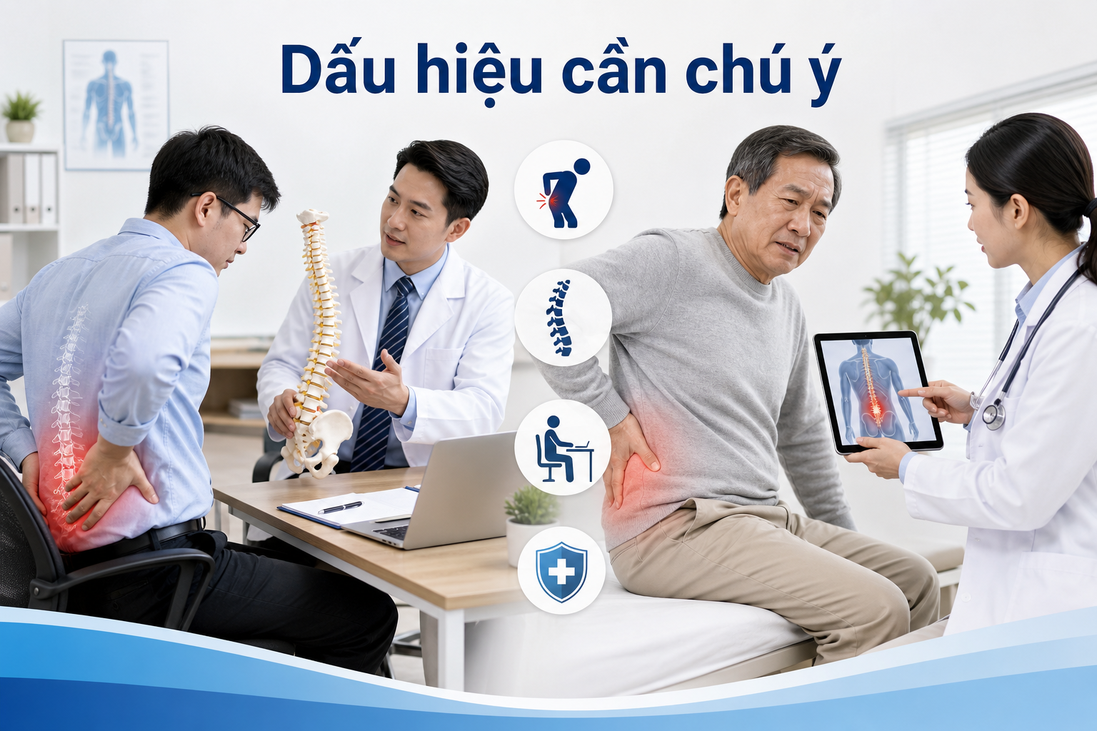 Minh họa dấu hiệu thoái hóa cột sống cần chú ý