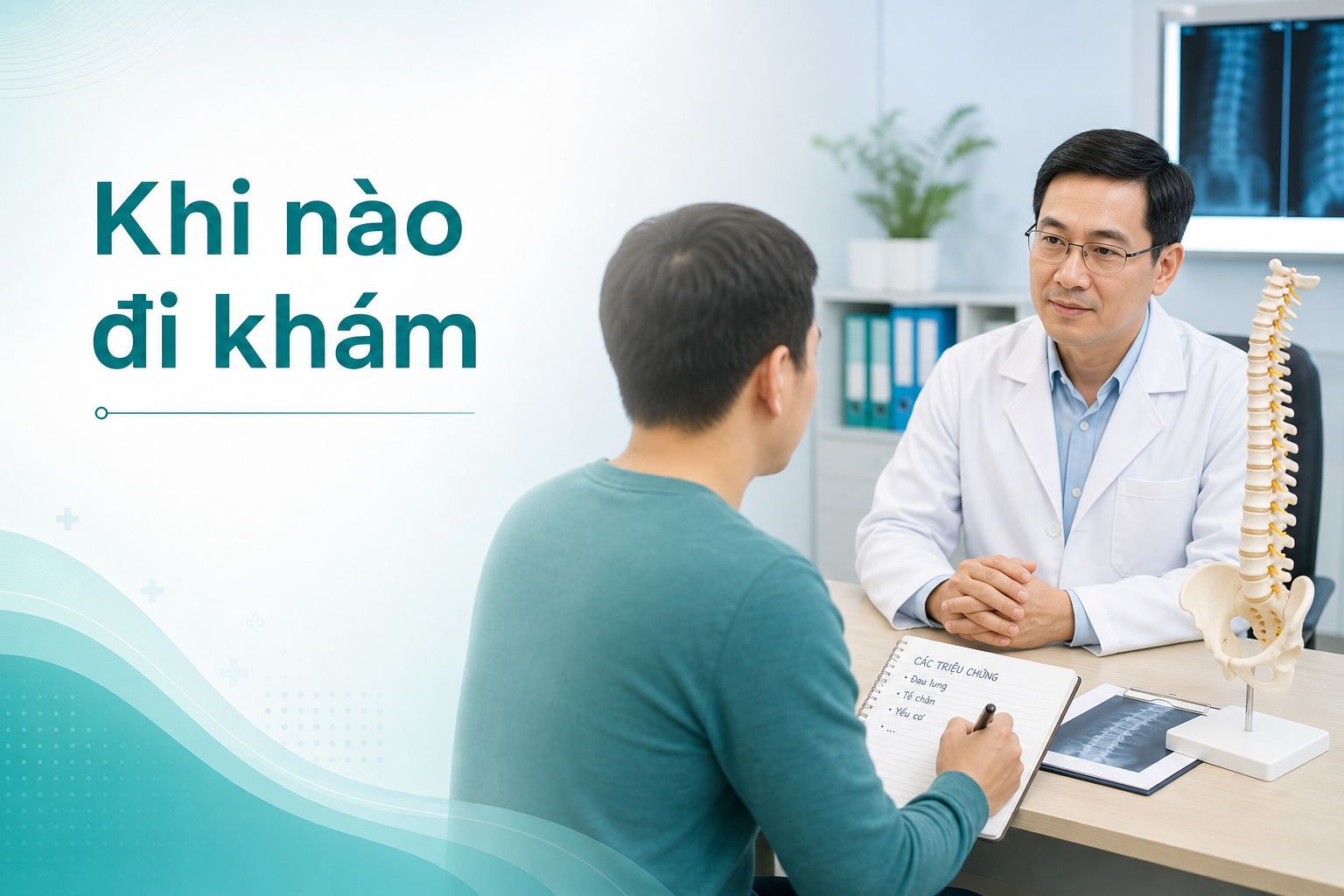 Minh họa chuẩn bị đi khám thoái hóa cột sống