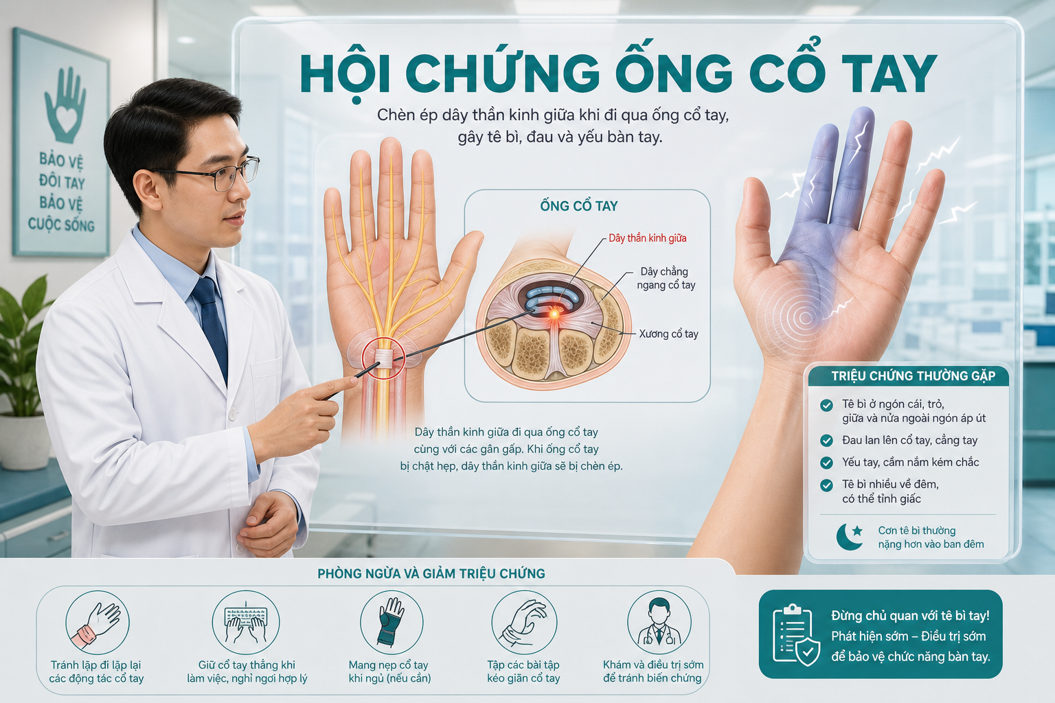 Minh họa hội chứng ống cổ tay