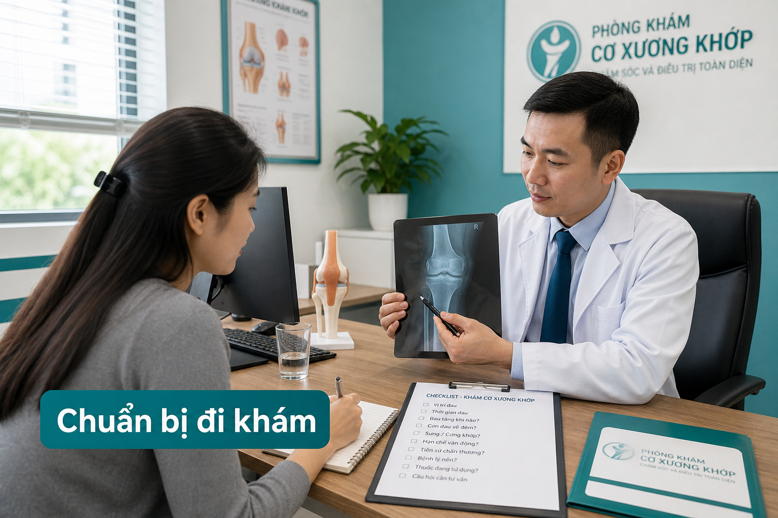 Minh họa chuẩn bị đi khám đau xương khớp về đêm