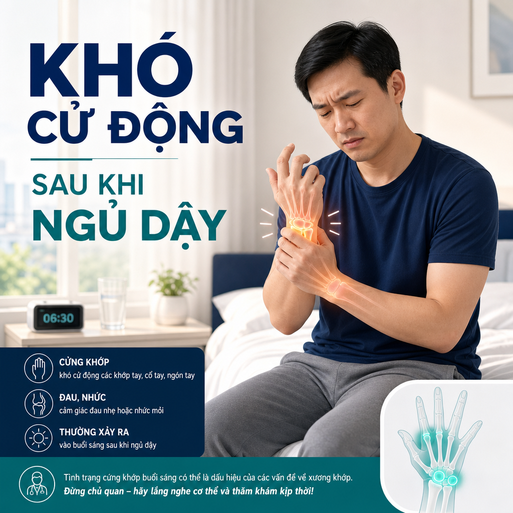 Khó cử động sau khi ngủ dậy là biểu hiện cần theo dõi
