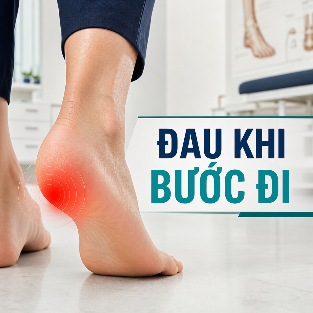 Đau khi bước đi là biểu hiện thường gặp ở vùng gót chân