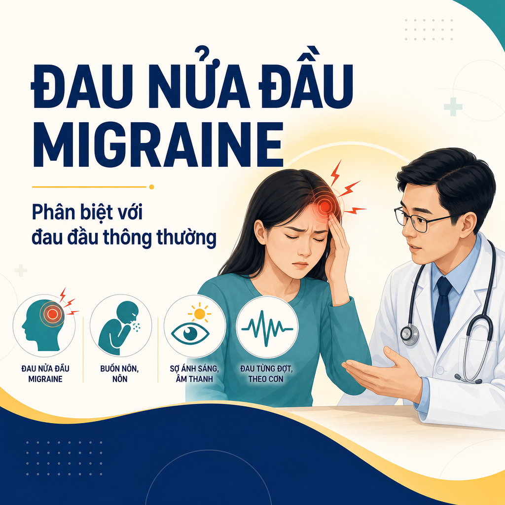 Đau nửa đầu migraine là gì? Cách phân biệt với đau đầu thông thường