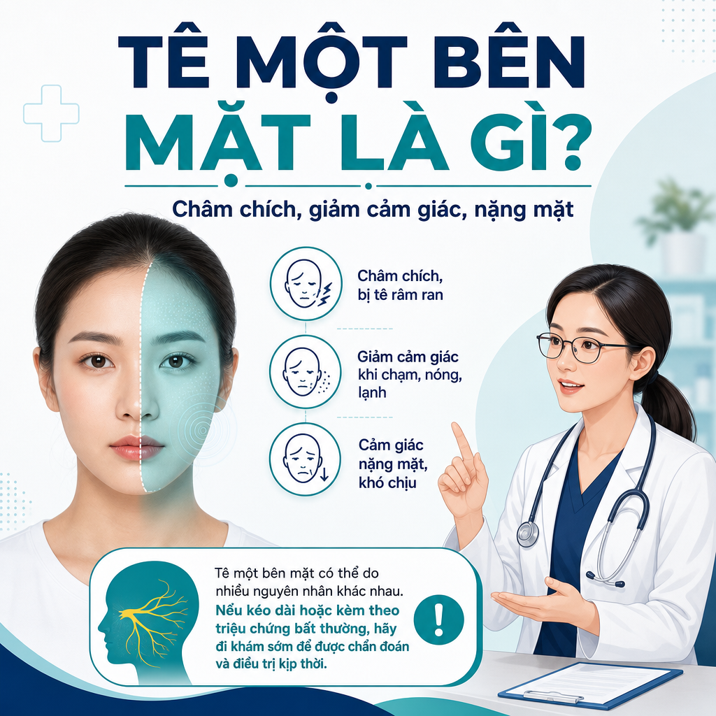 Tê một bên mặt là gì và biểu hiện thường gặp