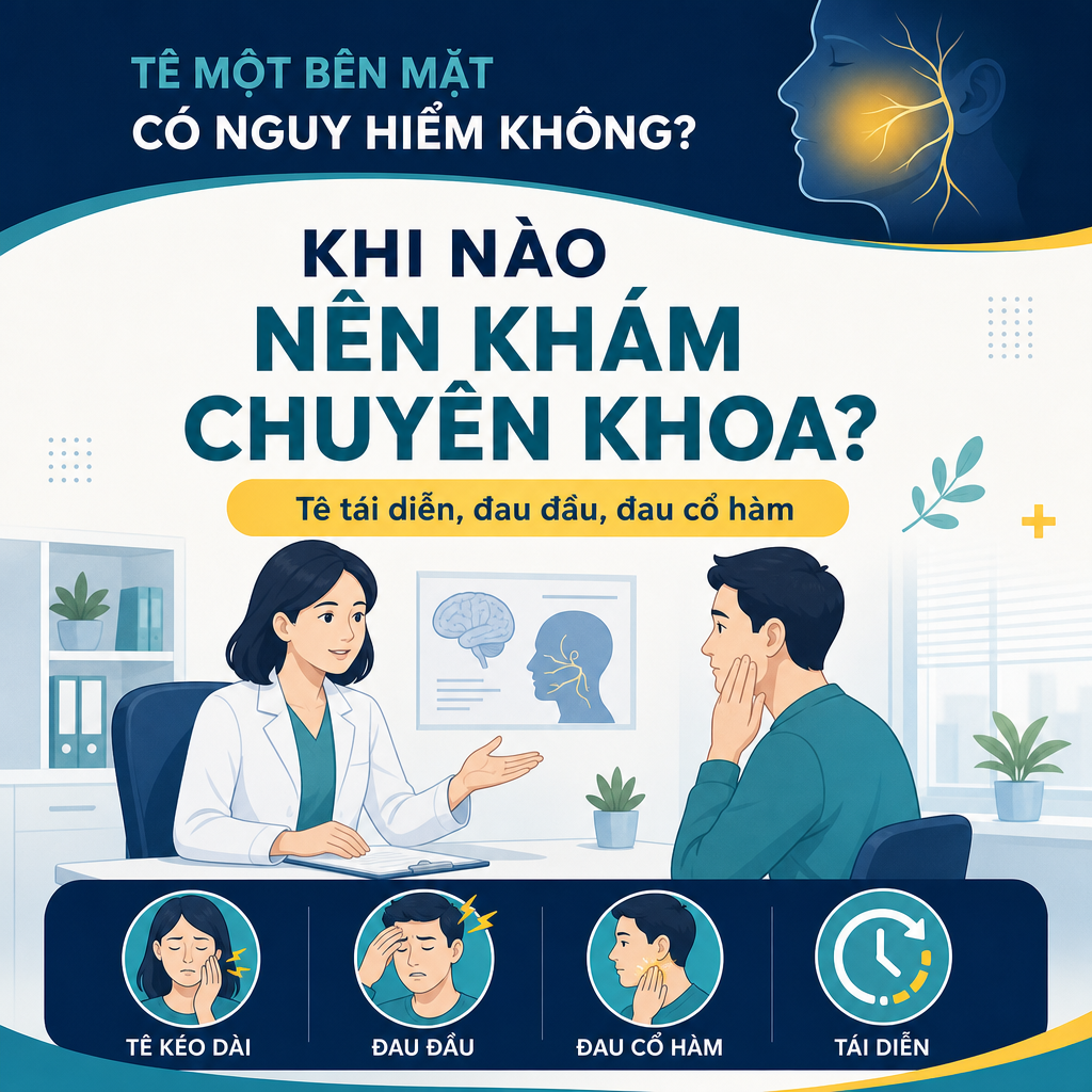 Khi nào nên khám chuyên khoa vì tê một bên mặt