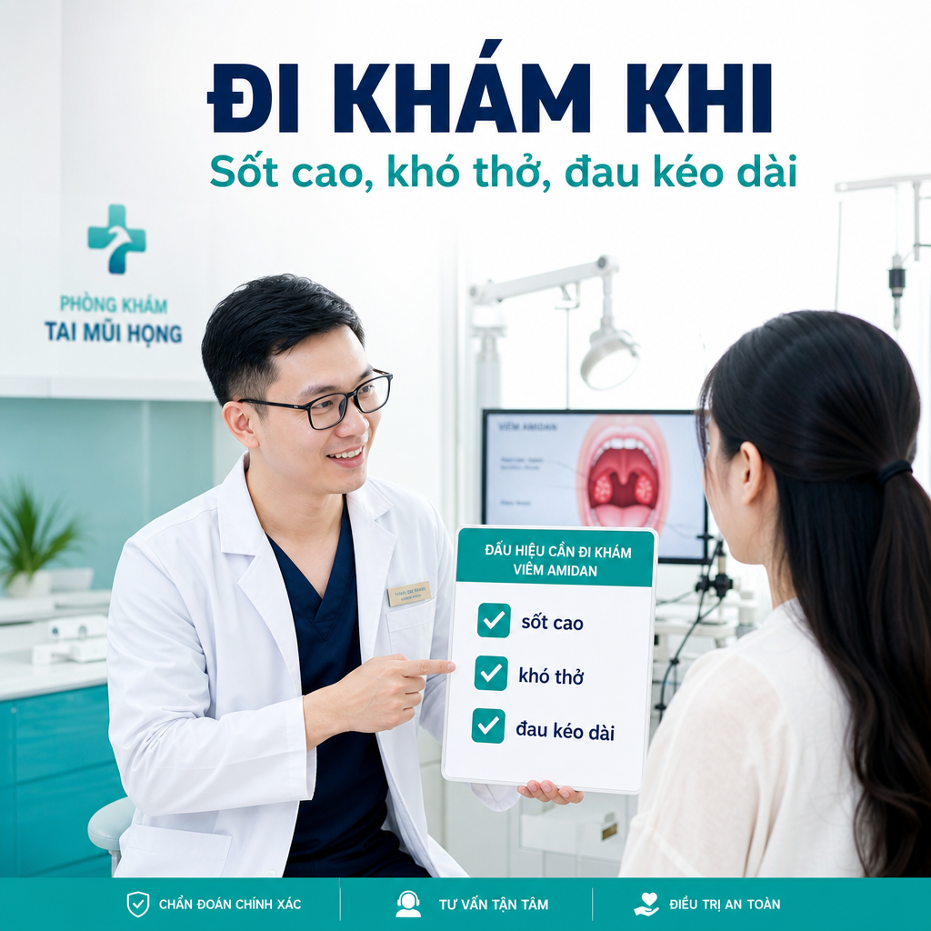 Bác sĩ hướng dẫn khi nào người bệnh viêm amidan nên đi khám