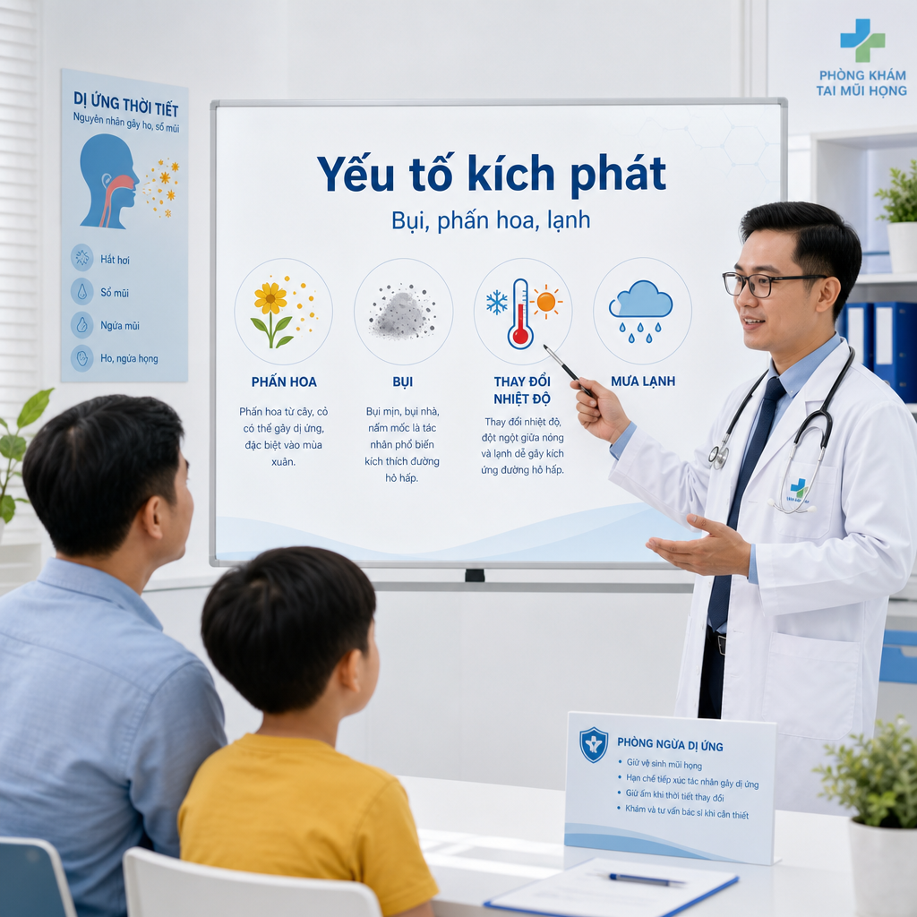 Bác sĩ giải thích yếu tố kích phát dị ứng thời tiết như bụi, phấn hoa và lạnh