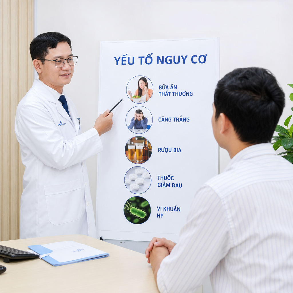 Nguyên nhân và yếu tố nguy cơ đau dạ dày